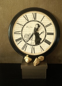clock image with woman on it
